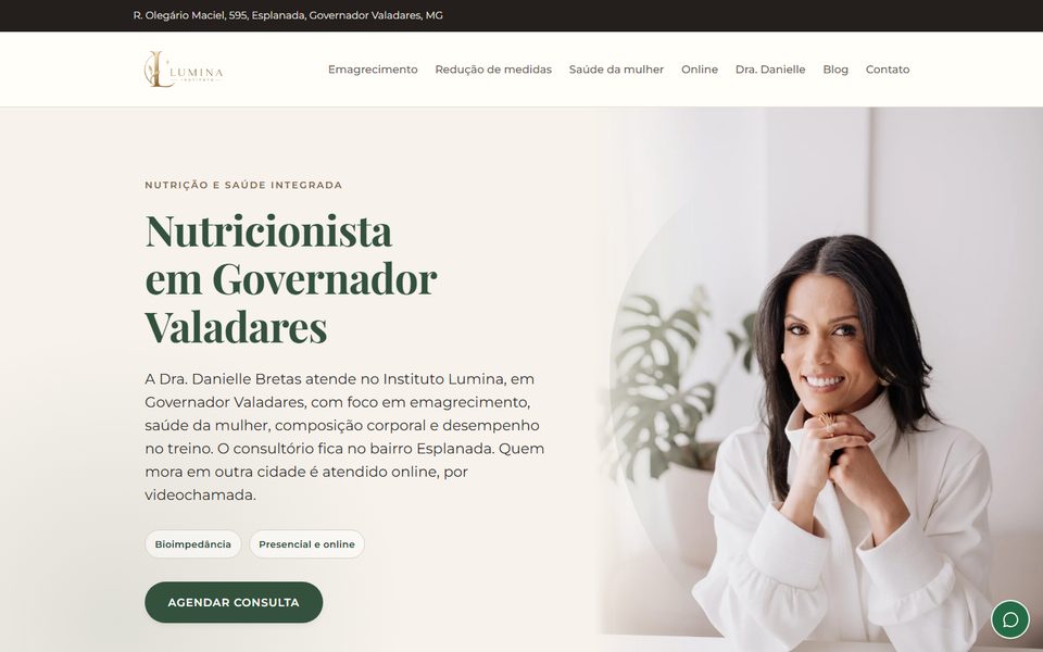 Site do Instituto Lumina